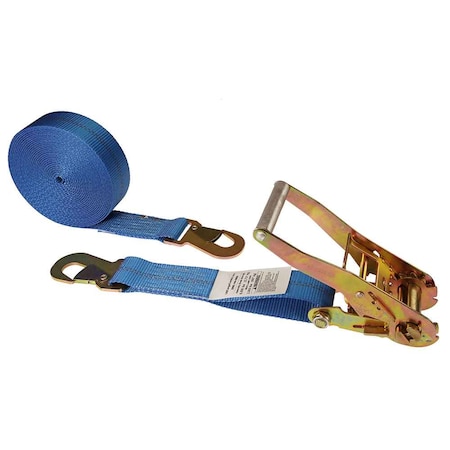 2 X 27' Blue Ratchet Strap W/ Flat Snap Hooks
